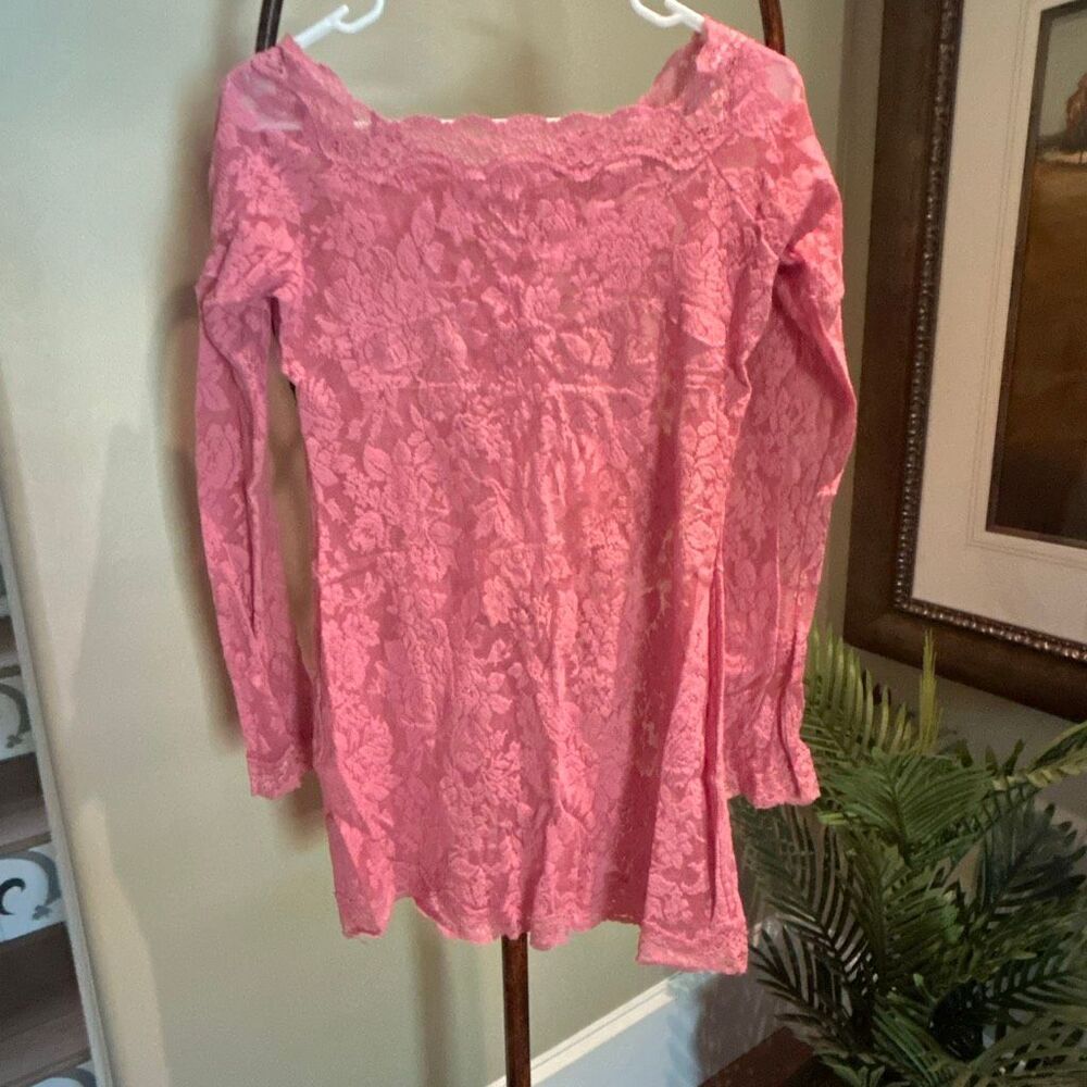 Victorias Secret Pink Lace Chemise Size L